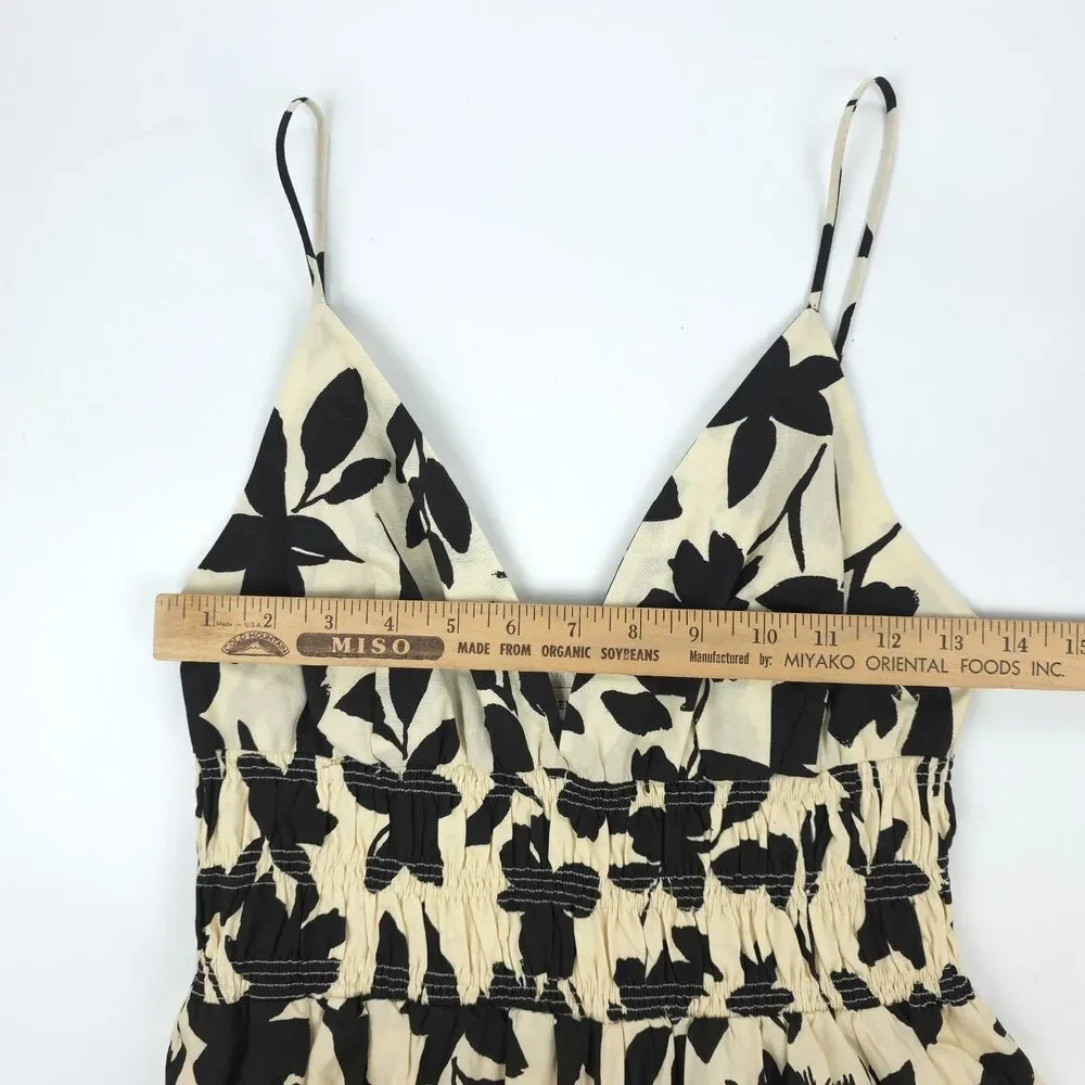 ANTHROPOLOGIE Moon River V-Neck Printed Jumpsuit Resort Boho 70s French Girl